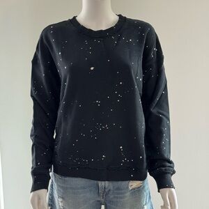 NWT Tyler Jacobs For Feel The Piece Black Paint Splatter Sweatshirt XS/S
